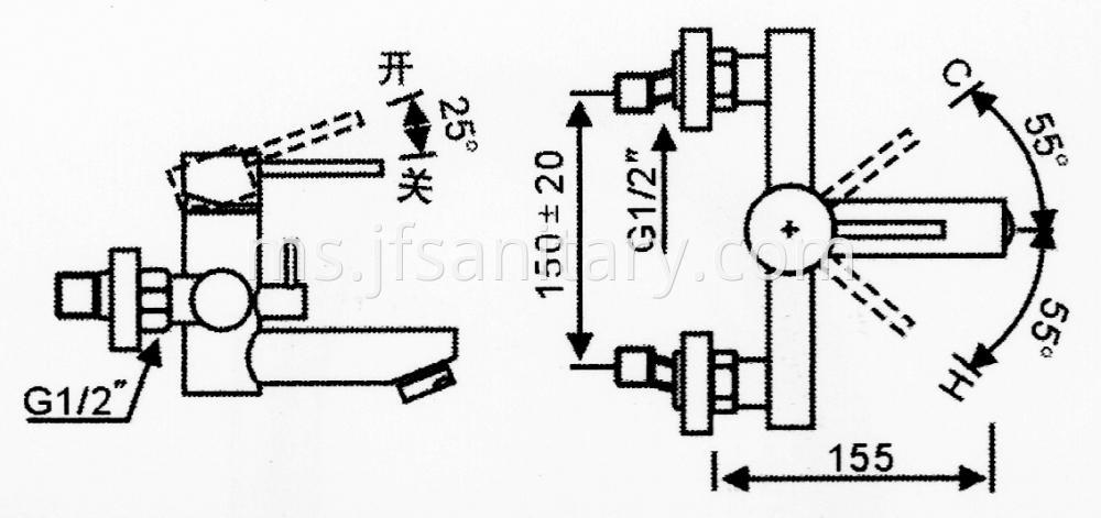 Size Of Bathtub Mixer Faucet